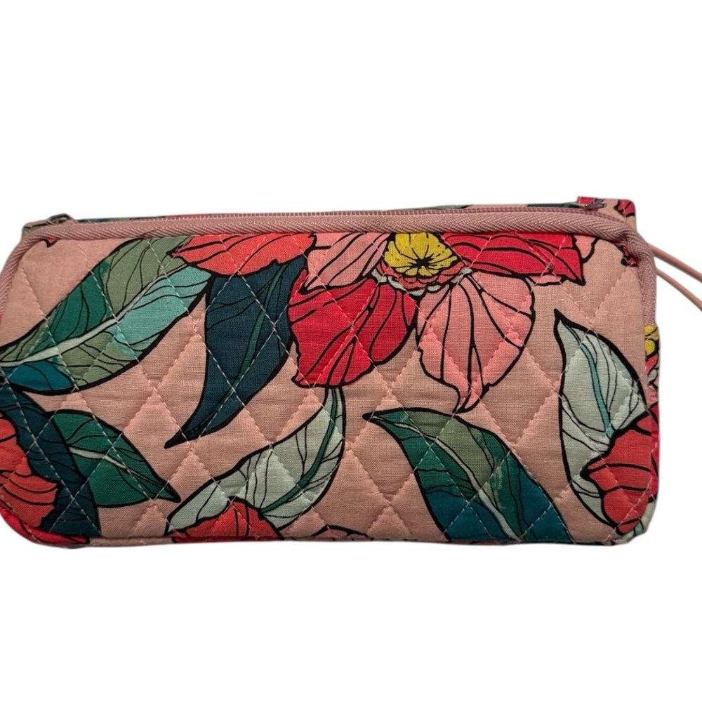 Vera Bradley Wristlet Wallet - Removable Strap + Zip-Around | Pink Floral - Picture 8 of 8
